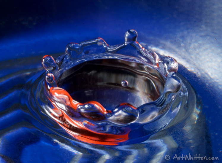 Water Drop Photography - blue orange base