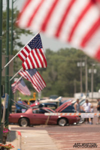 Small Town America - Flags and Cars